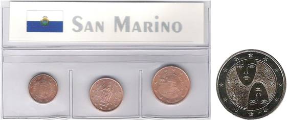 Bild zum Artikel Kleinmnzen San Marino 2004 inkl. 2 Mnze Finnland 2006