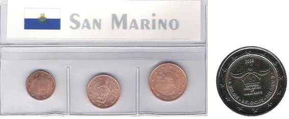 Bild zum Artikel Kleinmnzen San Marino 2004 inkl. 2 Mnze Belgien 2008