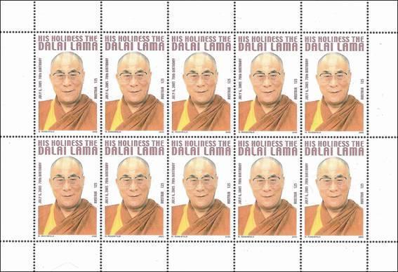 Bild zum Artikel Kleinbogen Dalai Lama zu 10 Marken