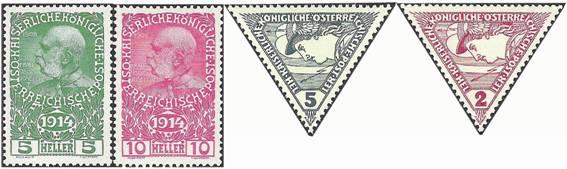 Bild zum Artikel 4 Briefmarken 1914 und 1916