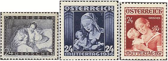 Bild zum Artikel 3 Muttertags-Marken 1935-1937 postfr.