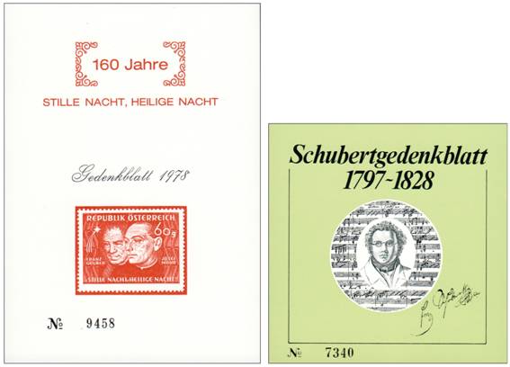 Bild zum Artikel 2 Gedenkbltter Stille Nacht und Schubert
