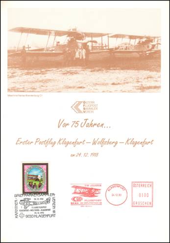 Bild zum Artikel Vor 75 Jahren Erster Postflug Klagenfurt-Wolfsberg-Klagenfurt 1993