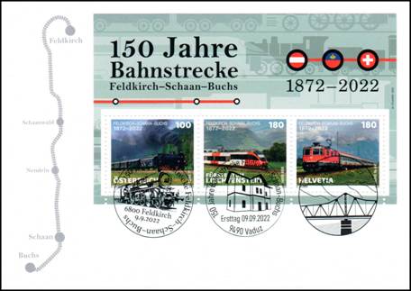 Bild zum Artikel GA FDC 150 Jahre Bahnstrecke Feldkirch-Schaan-Buchs