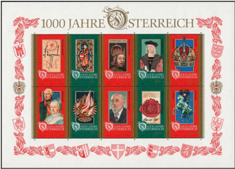 Bild zum Artikel Block lose 1000 Jahre sterreich postfrisch