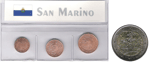 Bild zum Artikel: Kleinmünzen "San Marino 2004" inkl. 2€ Münze Italien 2008