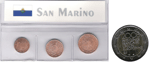 Bild zum Artikel: Kleinmünzen "San Marino 2004"" inkl. 2€ Münze Frankreich 2008
