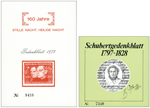 Bild zum Artikel: 2 Gedenkblätter "Stille Nacht" und "Schubert"